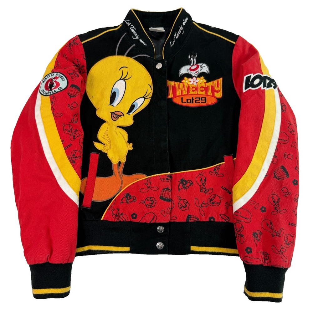 Vintage LOT 29 Tweety Colorblock Bomber Jacket - variety y2k 🔥 rare find